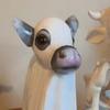 Ghost Cow Shape Metal Resin Handmade Halloween Decor Indoor Outdoor Sculpture Yard Decorative Ornament