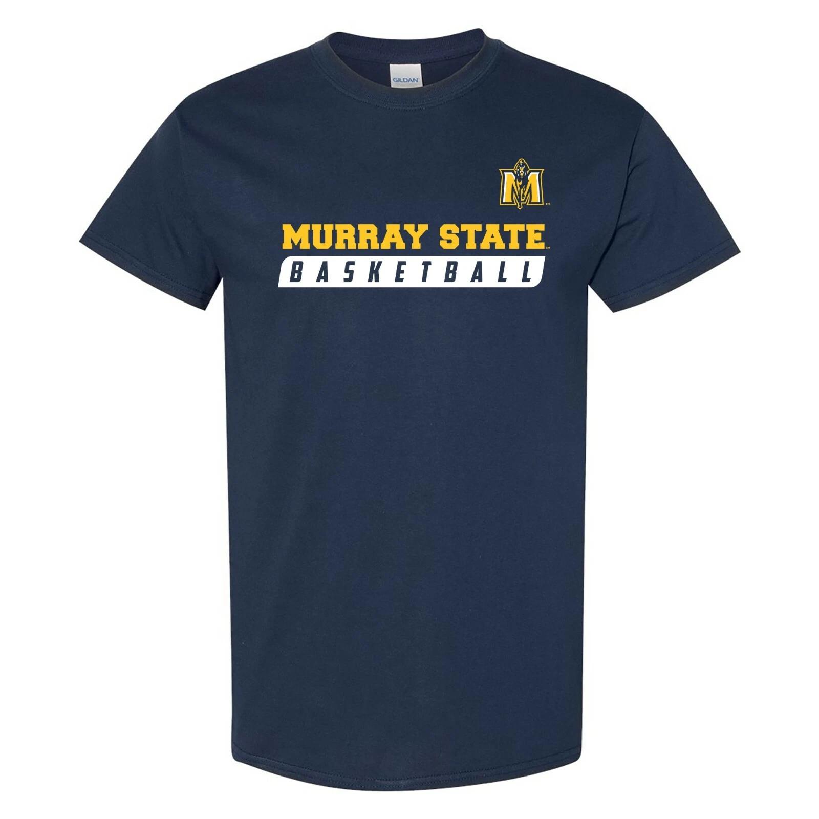 Murray State Racers Basketball Slant Unisex Licensed T-Shirt - Navy S