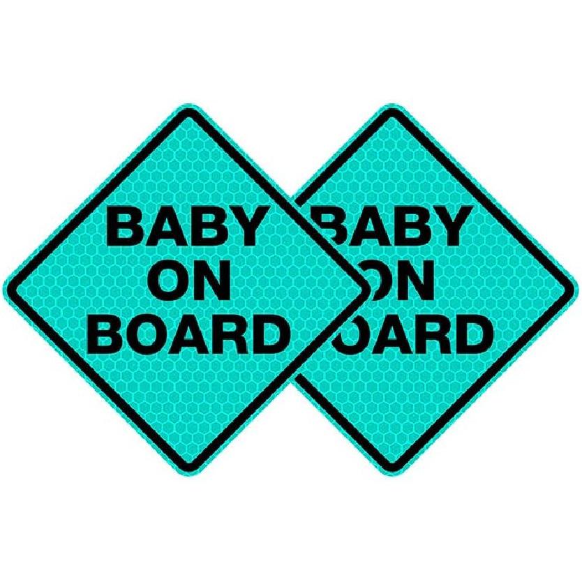 2pcs Reflective Car Sticker Baby on Board High Intensity Reflective Sticker for Car Waterproof Safety Warning Auto Bumper Window Sticker Kids on