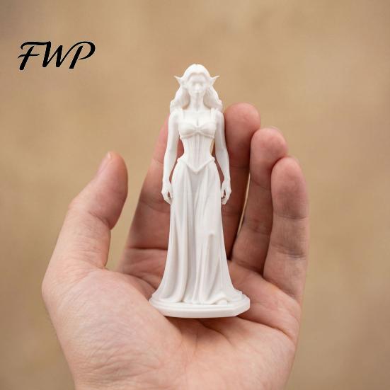 Elf Ears Women Statue 3D Printed Enchantress Figurine Carving PLA Ornament Sculpture Home Office Bookshelf Desktop Decoration Study Room