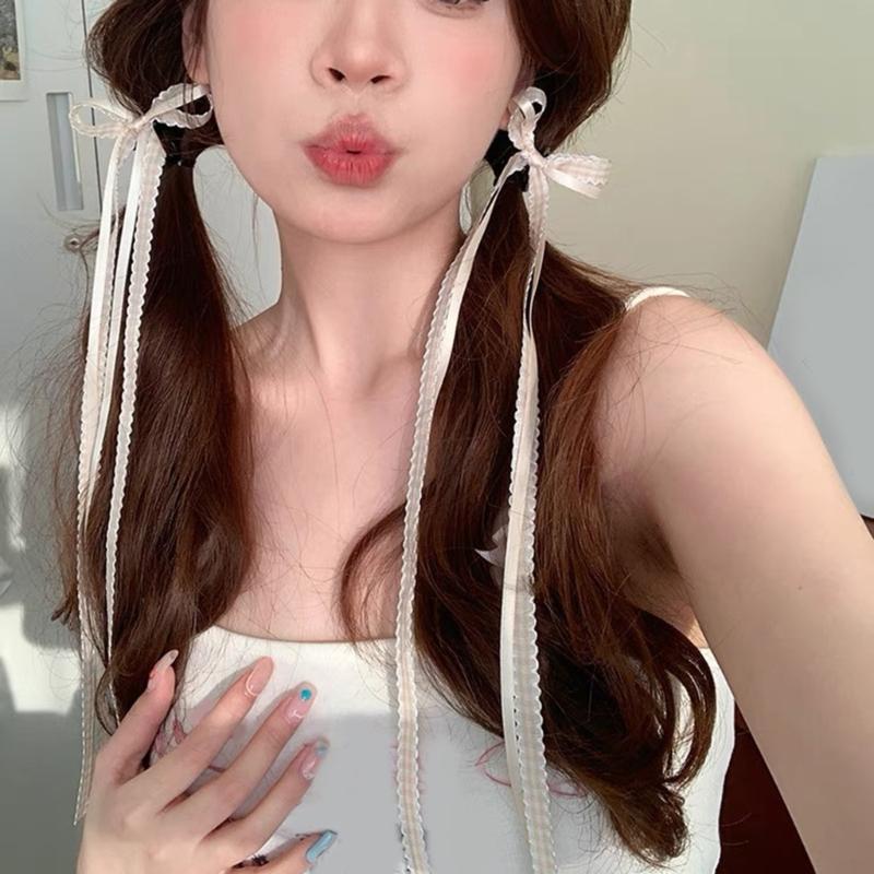 French Style Ribbon Hairpin Hair Ribbon Bow Clip Elegant Barrettes for Women Suitable for Everyday Use