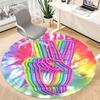 1pc Rainbow Hand Chair Carpet for Office, Indoor Non Slip Washable Polyester Fiber Carpet,