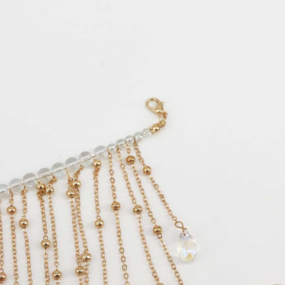 Women Ancient Style Zinc Zinc Alloy Chain Hair Accessories Hanfu Headdress Tassel Veil Cover Face Jewelry