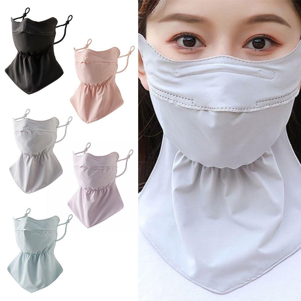 Breathable Ice Silk Mask Quick Drying Sun Protection Mask Fashion Anti-UV Mask Scarf  Women
