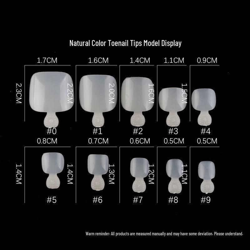 100-Piece Toenail Tips: Transparent & Natural, Full-Cover Fake Nails for Nail Art