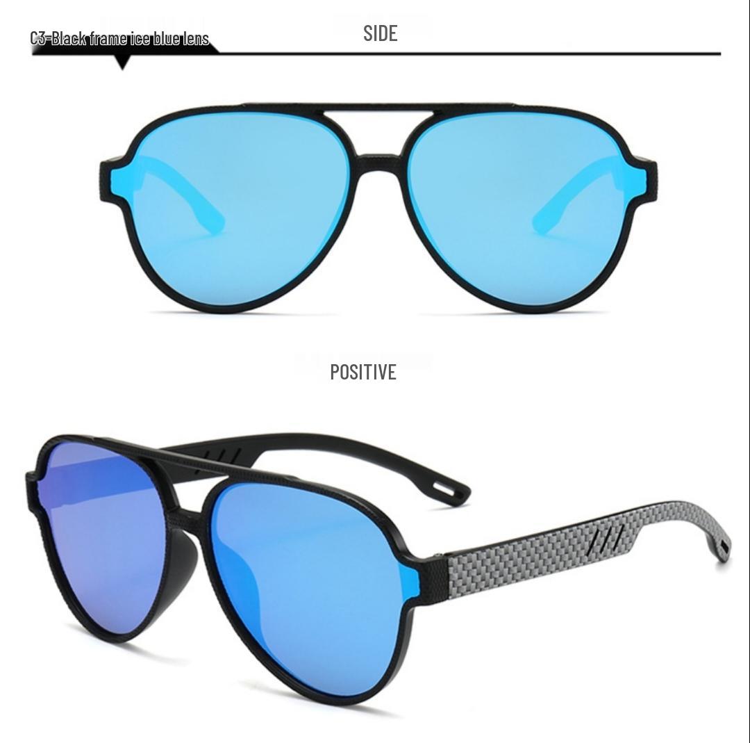 Men s Trendy Retro Sunglasses: Fashion Double Bridge with Sun Protection