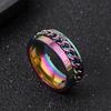 Hot Selling Atmospheric Roman Character Rotatable Chain Stripe Ring
