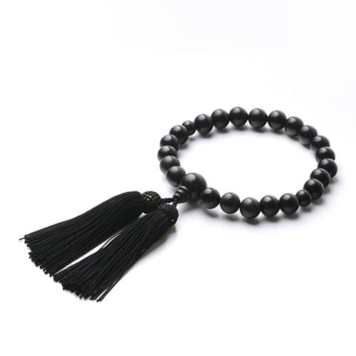 Men's Ebony Prayer Beads with Magnetic Bag, 22 Beads, Silk Tassel, Perfect for Obon, Men's, Casual Prayer, Recitation, Gift, Funeral, Memorial Service