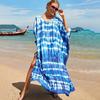 Colorful Printed Boho Beach Kaftan Dress Women Plus Size Maxi Summer Cover Up Rayon Bathing Suit