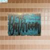 Vintage Rustic Teal Blue Iron Wall Poster 8x12, Farmhouse Bathroom Home Decor