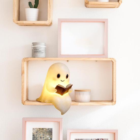 Ghost Night Light Desk Ghost Reading Book Lamp Cartoon Ghost