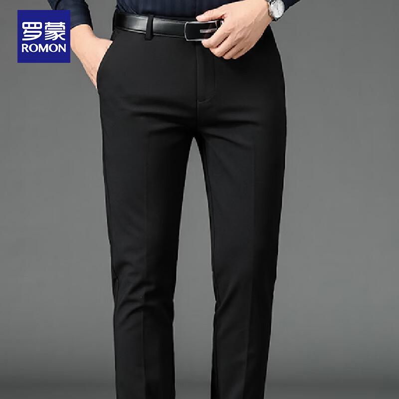 

Romon Men s Autumn Winter Business Casual Straight-Leg Trousers 31