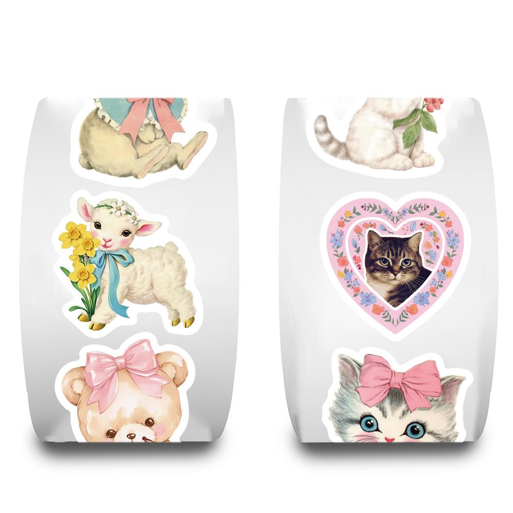 500PCS Kawaii Vintage Animals Clipart Stickers Aesthetic Y2k Fashion Laptop Luggage Phone Motorcycle Skateboard Graffiti Sticker