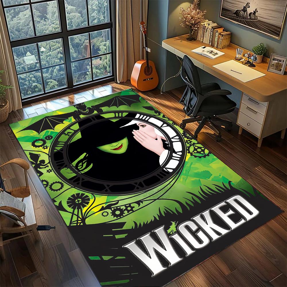 

Wicked Witch Green and Black Modern Rug Carpet Large Area Rug Non Slip Washable Floor Mat Gamer Room Bedroom Home Decor 60x90cm