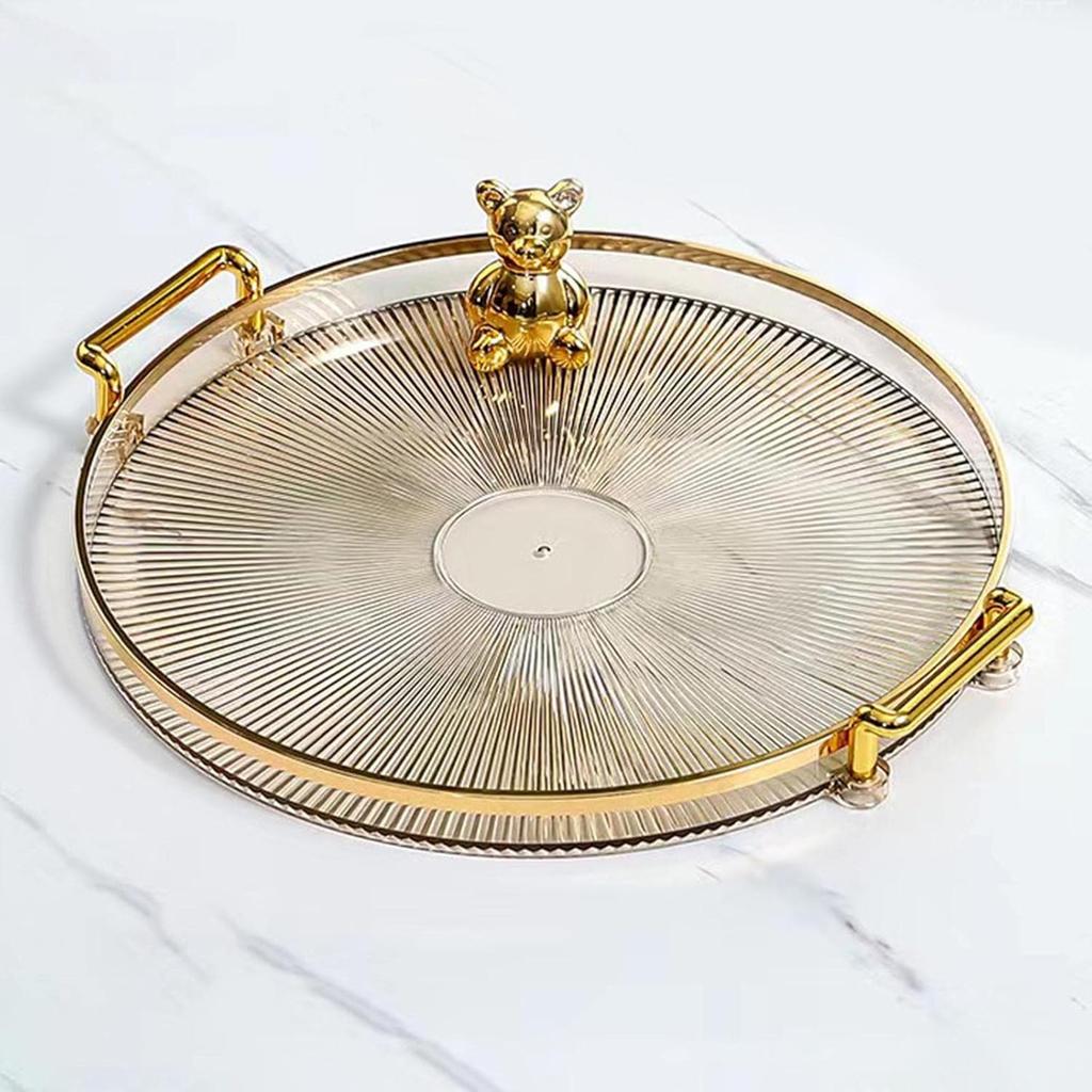 Generic Luxury Serving Tray, with Handles Cosmetic Perfume Makeup Display Multifunction Decorative Decorative Tray, Jewelry Tray for Living Room,