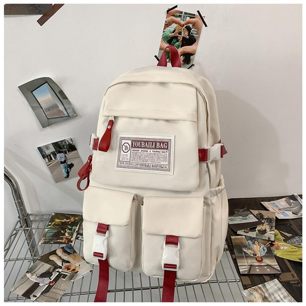 Mochila Feminina Primavera e Verão Simples Viagem Mochila para Computador Masculina Ensino Médio Ensino Fundamental Estudante Grande Capacidade Mochila Escolar Estudante