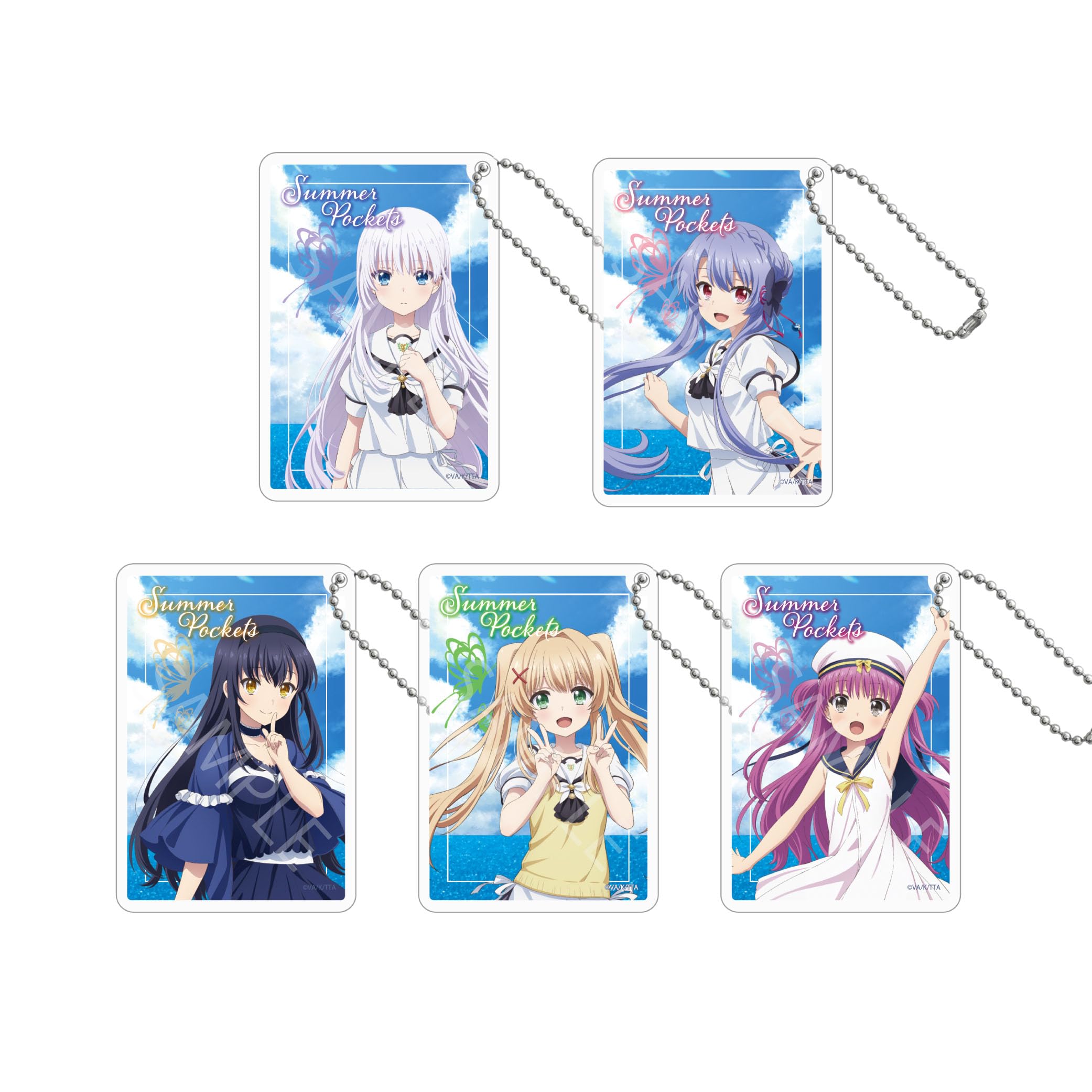 

Summer Pockets Trading Glitter Box of 5 Keychains,