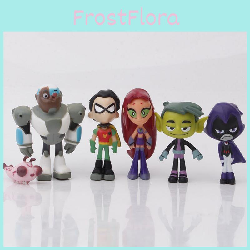 Lebhafte Teen Titans Go Anime-Figuren mit Robin Raven Beast Boy Starfire