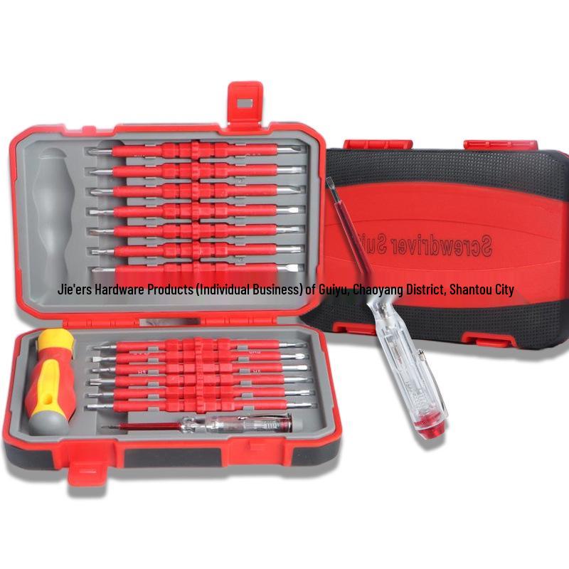 29-in-1 Insulated Electrician's Screwdriver Set – Phillips & Flathead Household Repair Tools