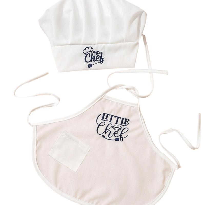 Infant Cook Photography Props Set Apron And Hat Polyester Costume For Newborns Ideal For Baby Photos Taking