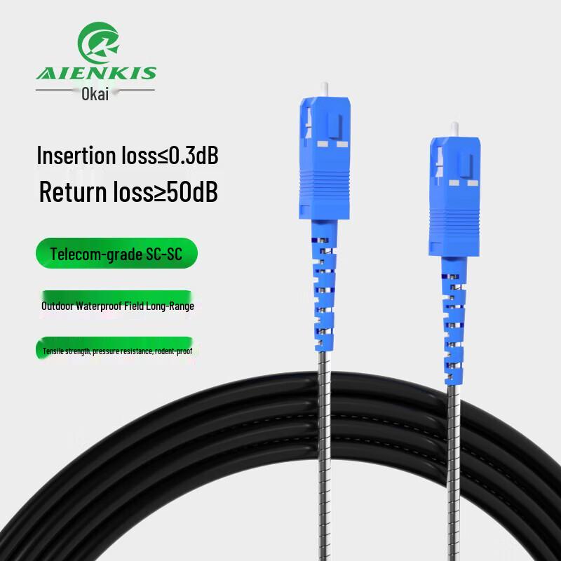 AIENKIS Telecom-Grade Outdoor Armored Field Fiber Optic Patch Cable