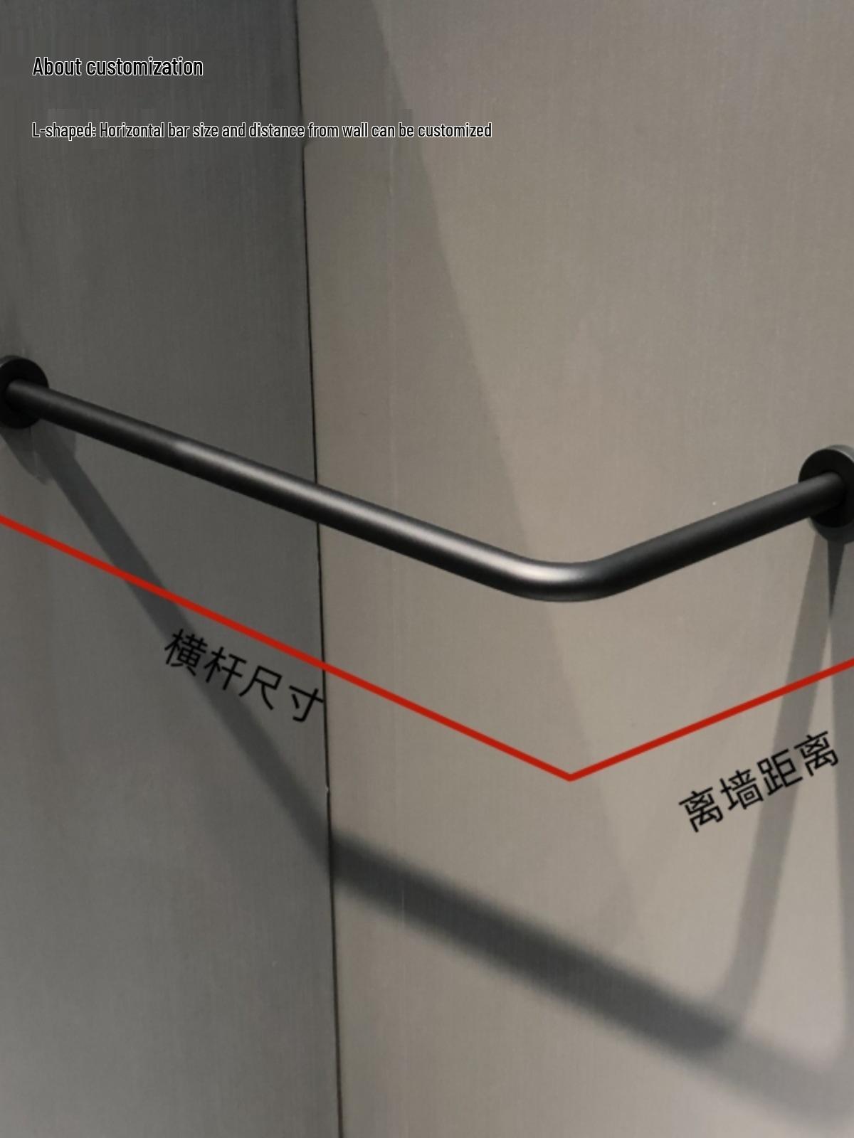 

Matte Black Stainless Steel Clothes Rack for Hotels and Guesthouses L-Type Rod 60cm [30cm from Wall] Matte Black