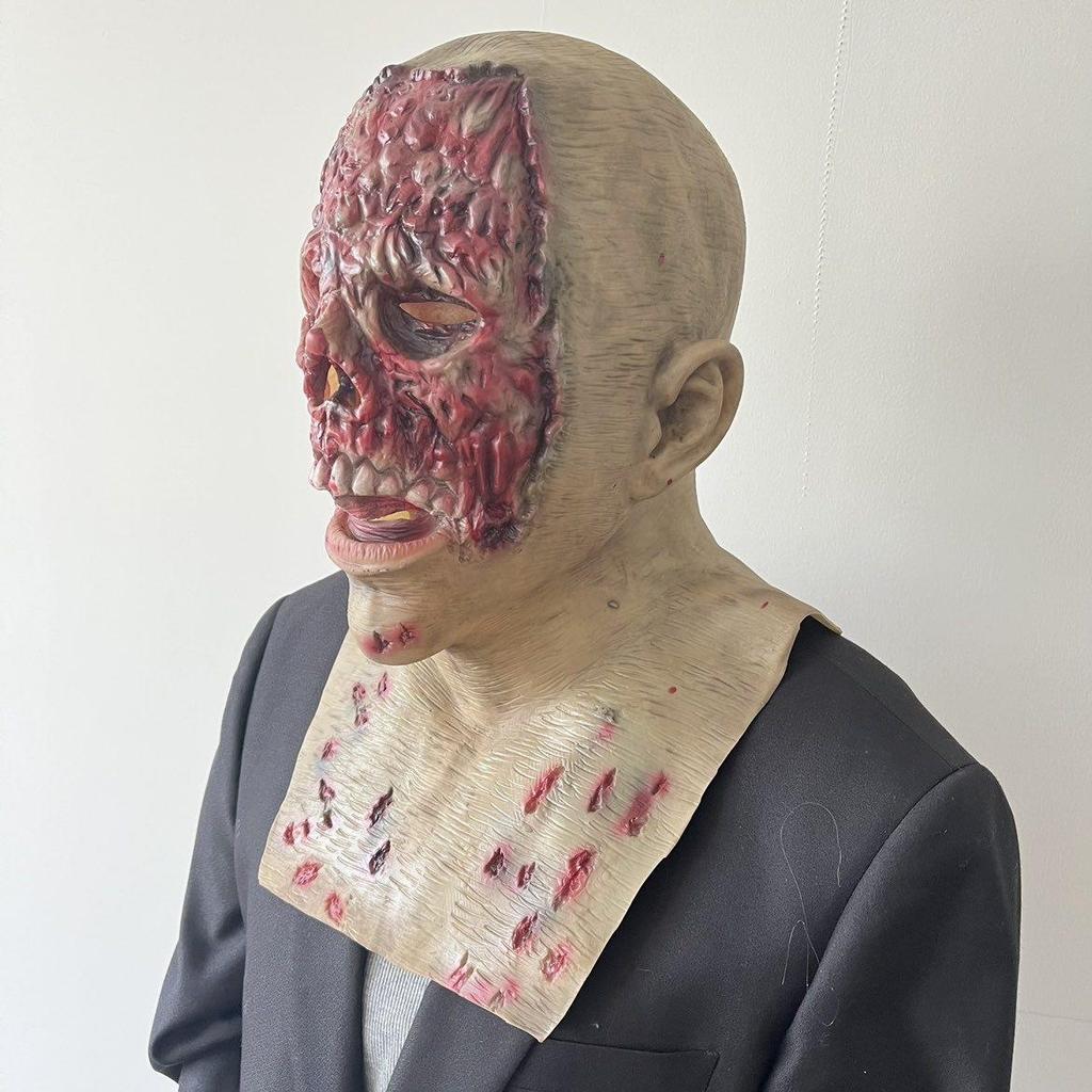 Glugă realistă din latex cu sângerare mască craniu înfricoșătoare