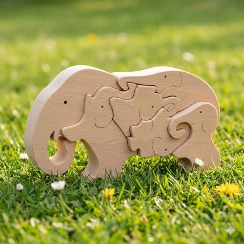 

Elephant Puzzle (Fosters creativity while playing.) Japan Good Toy Award Winner. Wooden toy, educational toy, ranked highly. Ages 1, 1.5, 2, 3, 4, 5.