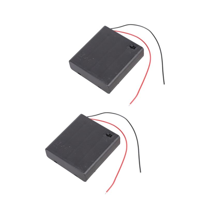 Flexible 2A Battery Holder Box Plastic Battery Organiser Case with Wire for DIY Circuits and Electronics Projects