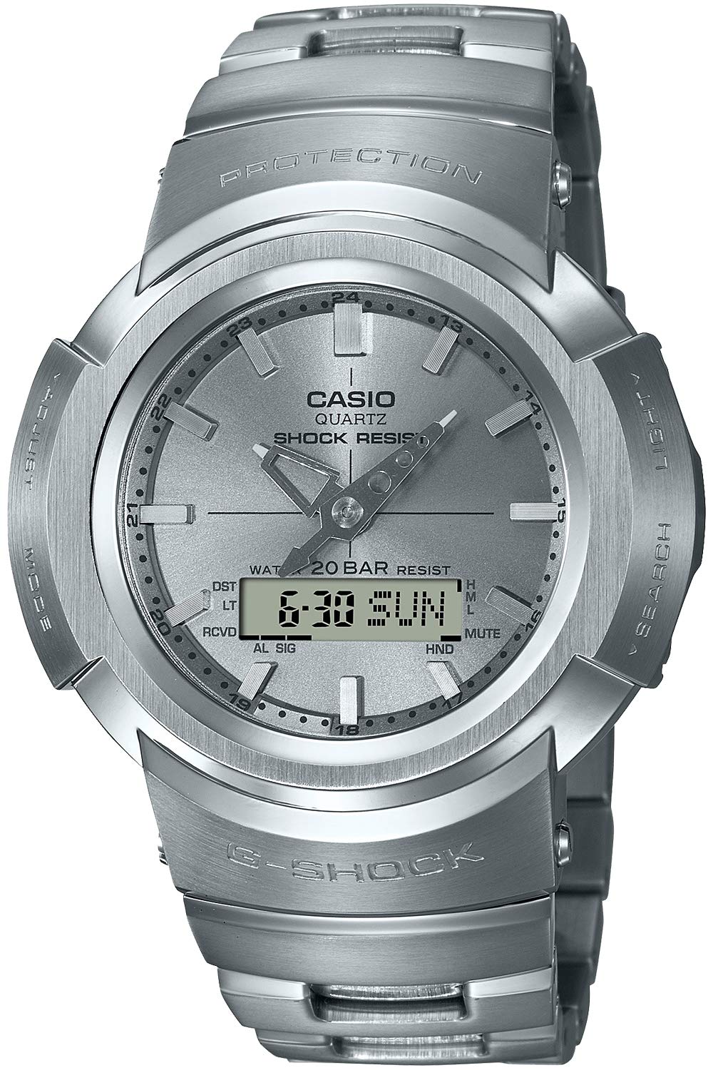 

[Casio] G-Shock Watch [Official Japanese Product] Full Metal Radio Solar AWM-500D-1A8JF Men s Silver