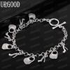 925 Sterling Silver Pendant Bracelet Fashion Wedding Jewelry