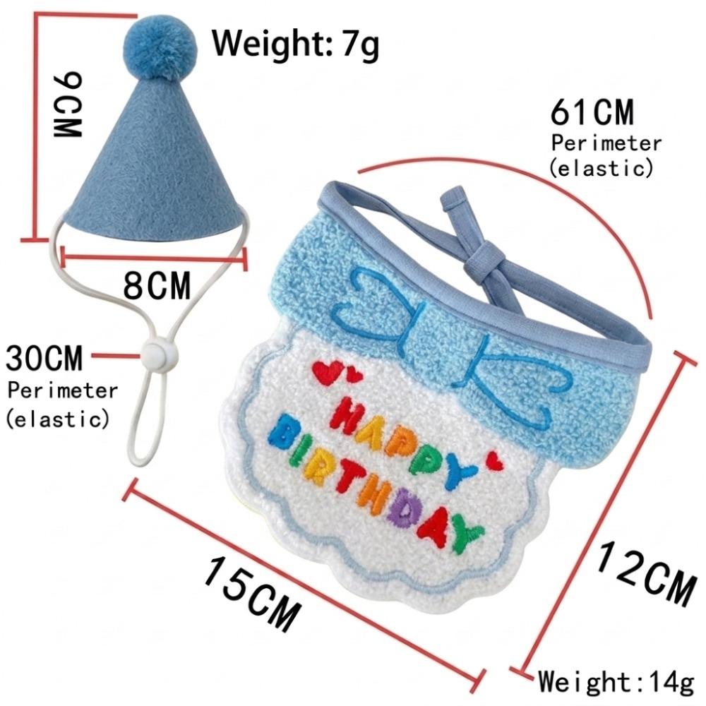 Vibrant Print Pet Birthday Bib Soft Fabric Dog Party Outfit Pet Birthday Hat Pet Photo Taking