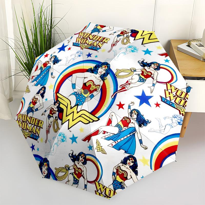 

1pc Wonder Woman Umbrella - Automatic Open Compact Travel Umbrella with 10-Rib Durable Frame yy251021053