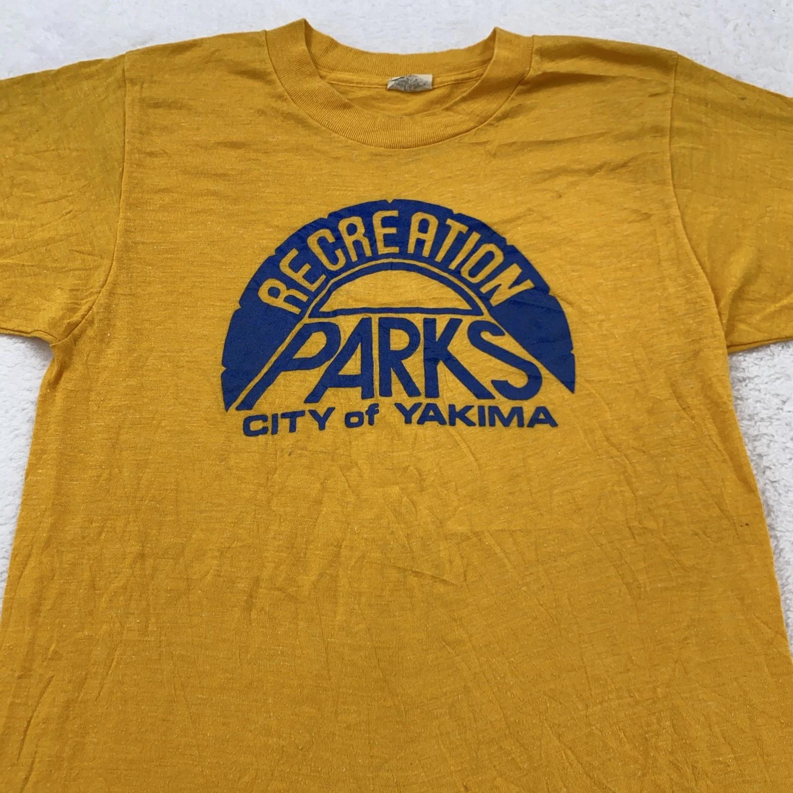 Vintage Yakima Washington Recreation Parks Shirt Mens XXS 80s Nature Sports 3XL