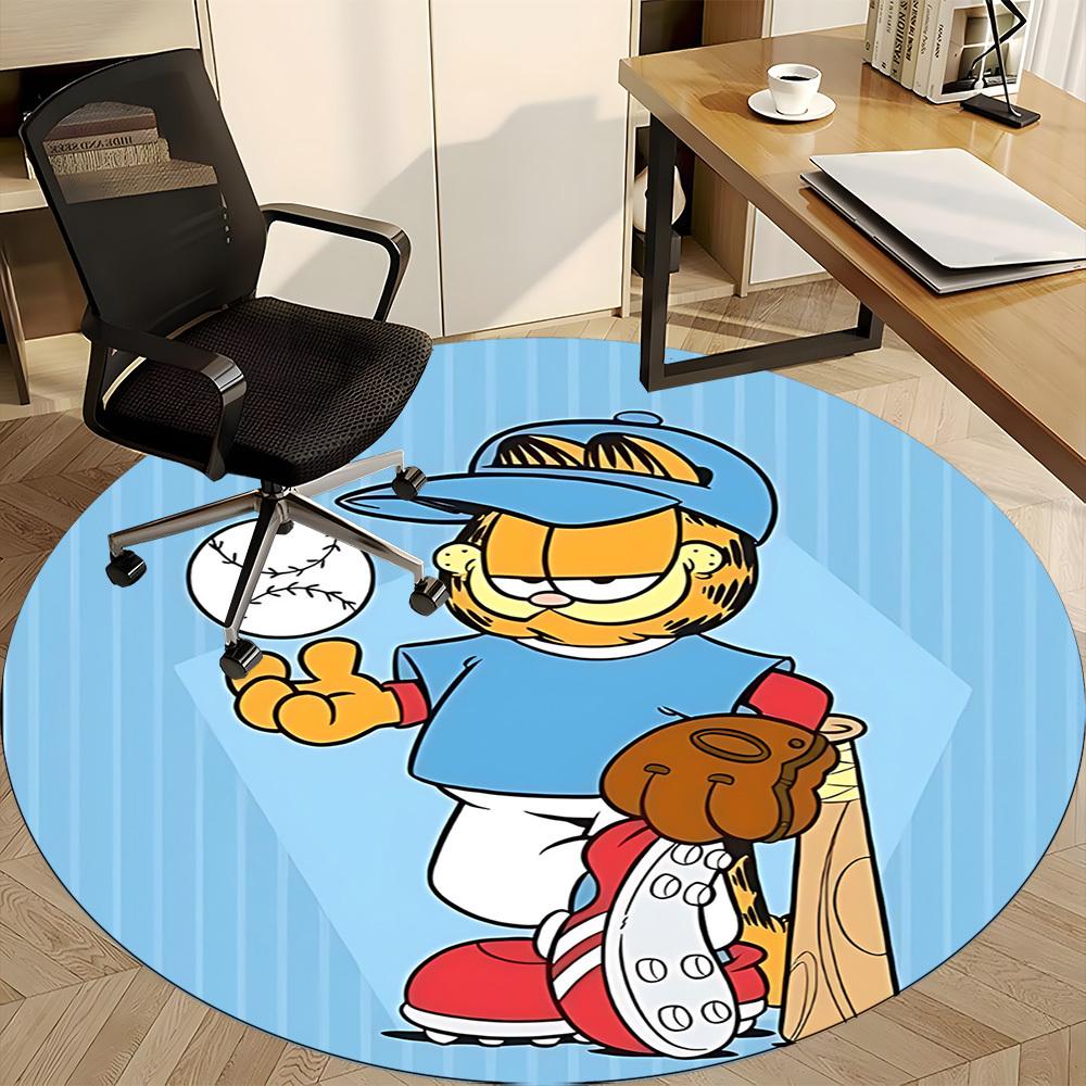 1pc Garfield Office Round Area Rug, Under Office Chairs Bedroom Living Room Home Decor A1016085