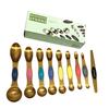 9-Piece Dual-End Stainless Steel Magnetic Measuring Spoons with Gram Scale