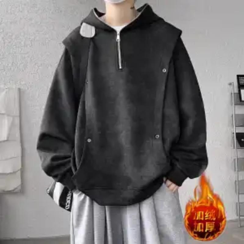 Men's Clothing Tie-dye Hooded Sweatshirt Retro Autumn Trendy Brand Loose Top New Bottoming Long Sleeves