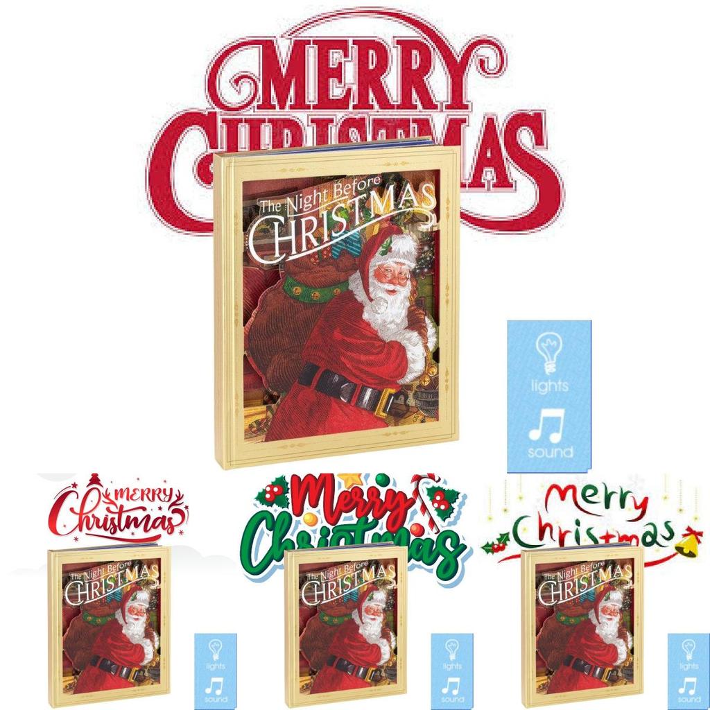 Enchanting Night Before Christmas Pop-up Book With Sound And Lights For Festive Decor