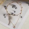 Simple Necklace Fashionable Pendant Necklace Hollow Heart Neck Jewelry Perfect for Youthful Couple or Close Friend