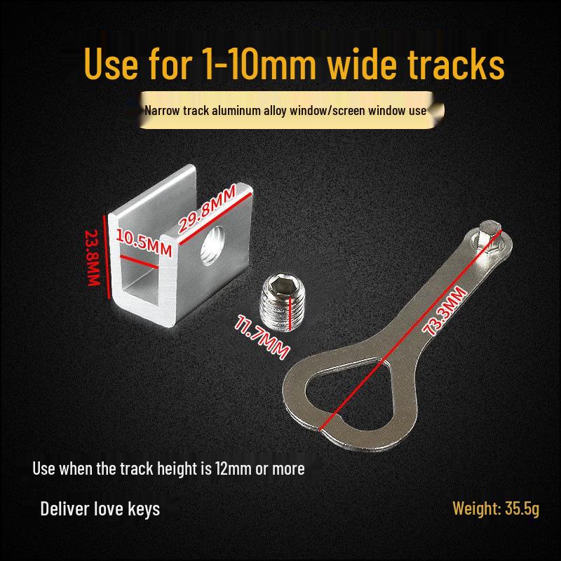 Bezpieczna blokada okienna dla dzieci bez wiercenia - Aluminiowy ogranicznik antykradzieżowy