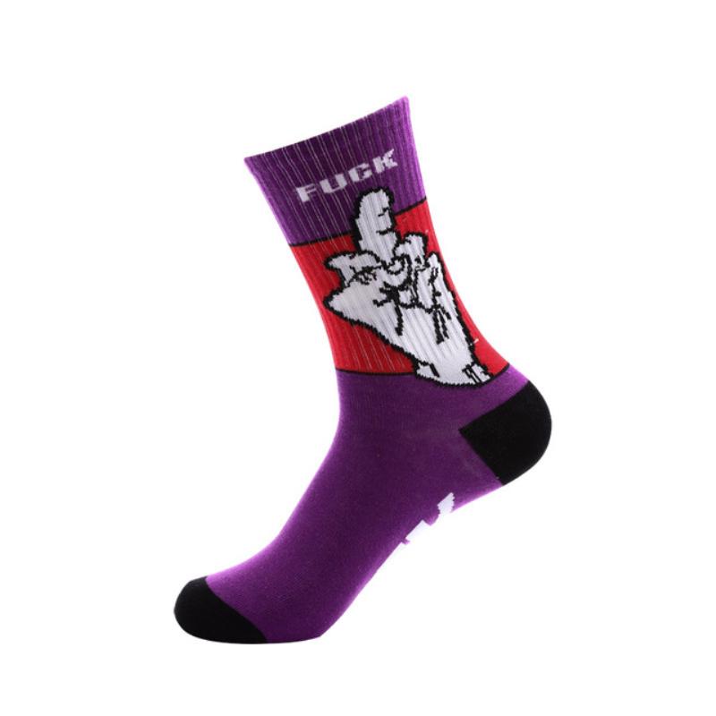 

Модные носки, классные хлопковые носки с рисунком алфавита, мужские носки для скейтбординга и хип-хопа One size