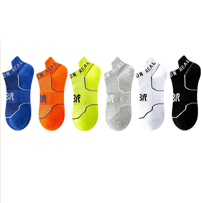 Men's 6 Pairs Letter Sports Socks Mesh Breathable Comfy Quick-Dry Ankle Socks Unisex Couple All-Season