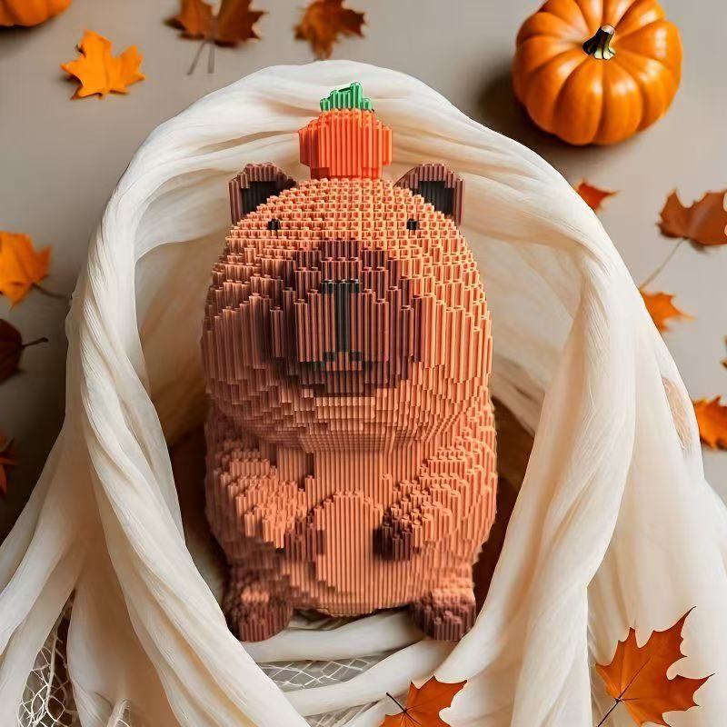 12315 Capybara Building Block Set Animal Model Party Game Office Home Decoration Handmade Creative Splicing Halloween Easter Chr