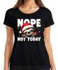 NOPE NOT TODAY Faultier Weihnachten Weihnachtsmütze faul süß Damen T-Shirt
