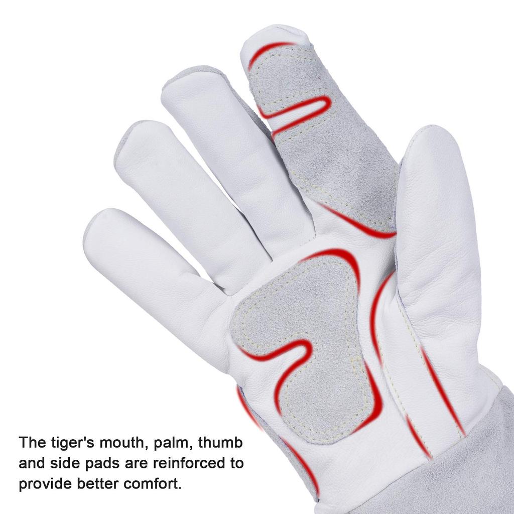 ANDELI Leather MIG Gloves Thick and Cowhide and Sheepskin Gloves For Fire Outdoor and TIG Welding - Soft, Double-Layer - Welding, Potholders, Pits,