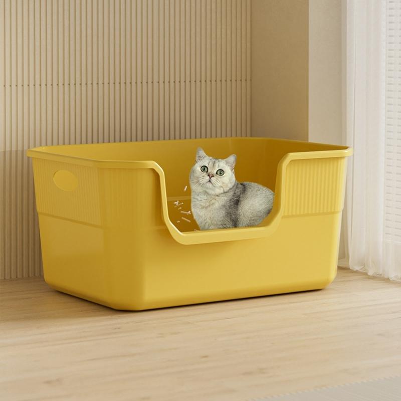 Open-Top Cat Potty Cat Garbage Odor-Resistant Bin Large Capacity Large Size Semi Enclosed Anti-Spla Cat Toilet Pet Supplies