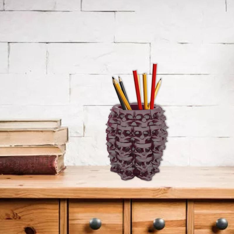 Skull Pen Holder Mold Plaster Cement Mold DIY Candle Epoxy Mold Handmade Candles Aroma Wax Soap Molds for Decoration