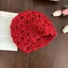 Hollow Knitted Pullover Hat Solid Color Beanies Cap Sweet Crochet Flower Hat  Girls