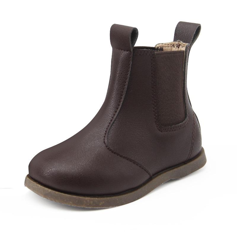 Детские кожаные ботинки на мягкой подошве и с резинками 31 чёрный — фото 4