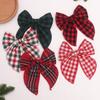 Plaid Bow Hair Clip - Festive Christmas Party Accessory